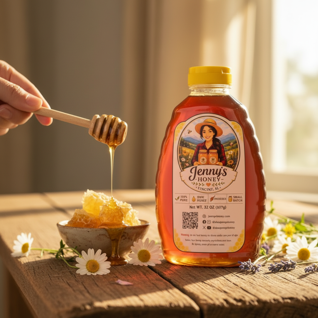 Jenny's Honey 32oz Lifestyle Square